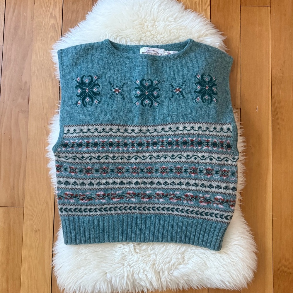 Vintage Susan Bristol Fairlisle Wool Sweater Vest